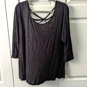 NWOT Jennifer Lopez Sparkly 3/4 Sleeve Blouse Size 1x